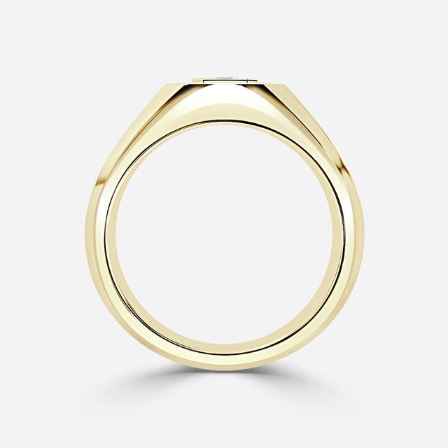 Jacob Yellow Gold Men's Halo Engagement Ring