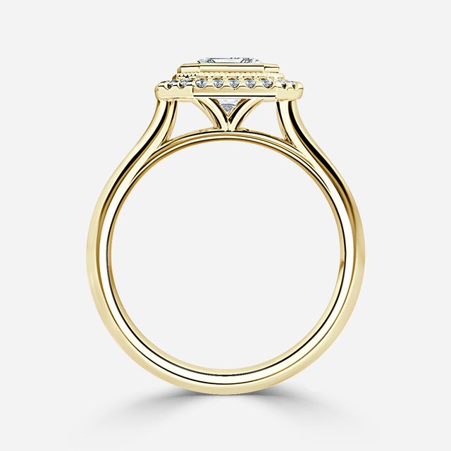Suri Yellow Gold Halo Engagement Ring