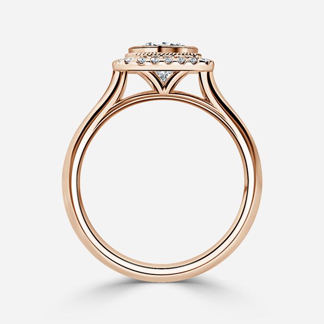 Suri Rose Gold Halo Engagement Ring