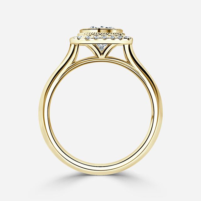 Suri Yellow Gold Halo Engagement Ring