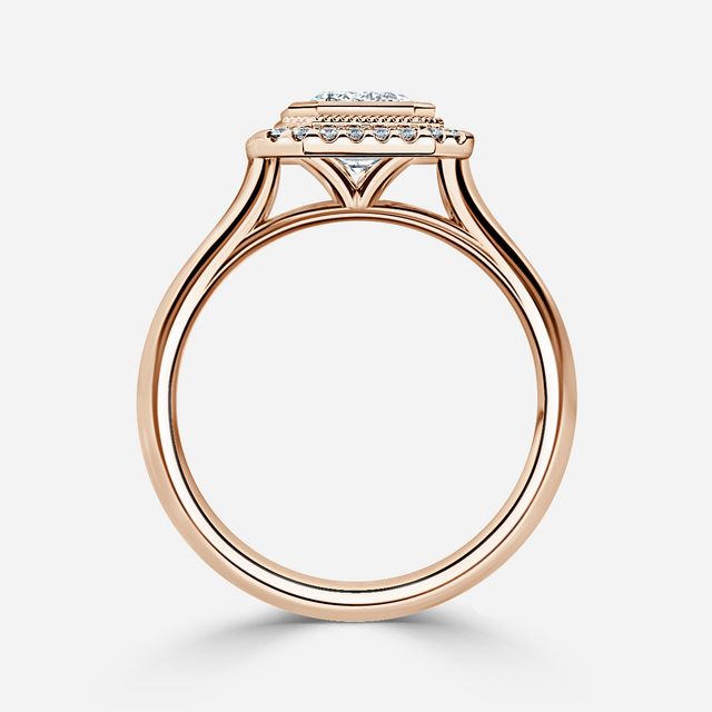 Suri Rose Gold Halo Engagement Ring