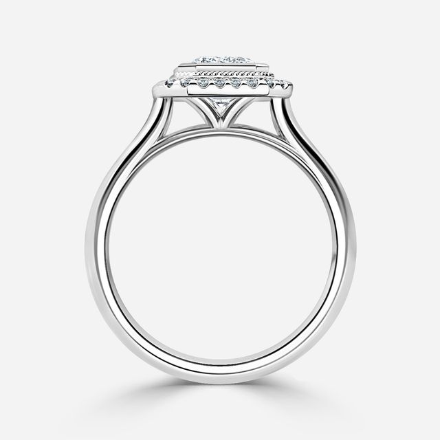 Suri White Gold Halo Engagement Ring