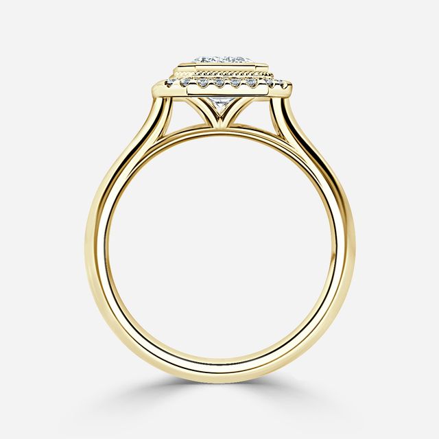 Suri Yellow Gold Halo Engagement Ring