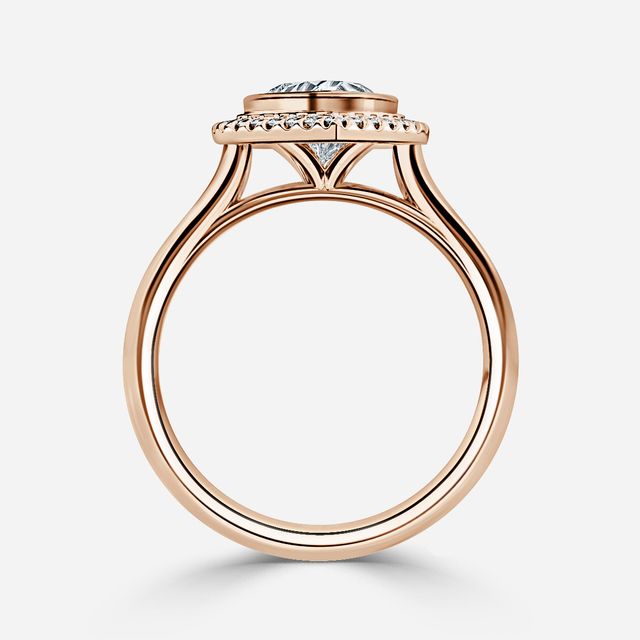 Suri Rose Gold Halo Engagement Ring