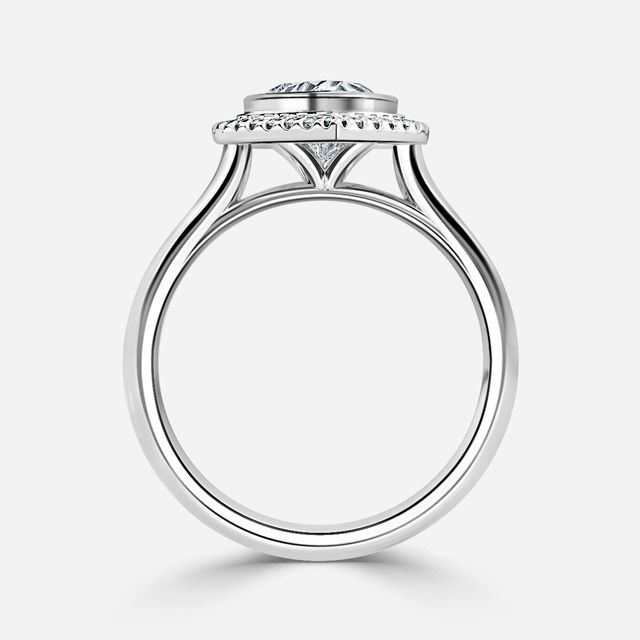 Suri White Gold Halo Engagement Ring