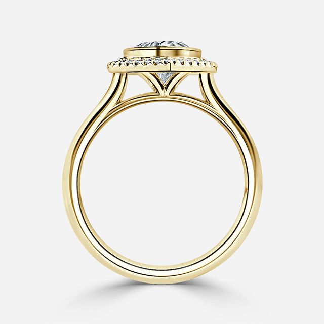 Suri Yellow Gold Halo Engagement Ring