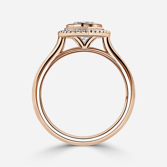 Suri Rose Gold Halo Engagement Ring