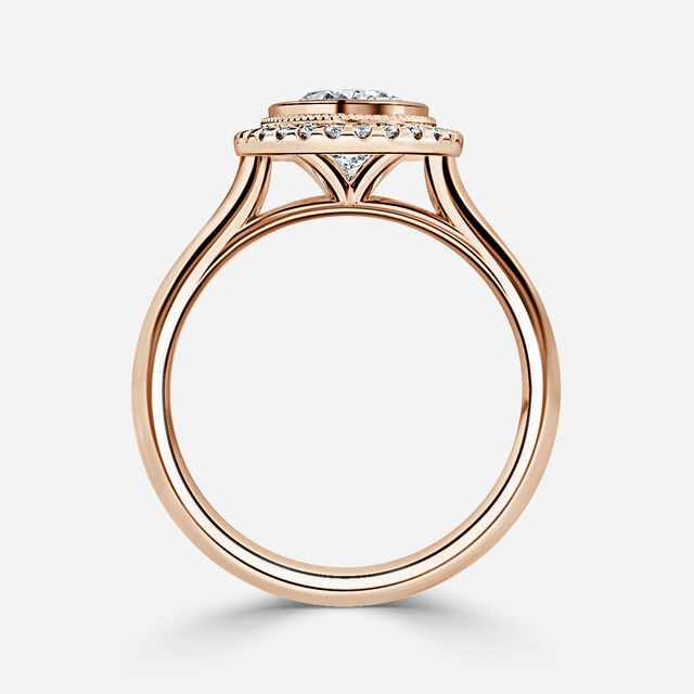 Suri Rose Gold Halo Engagement Ring