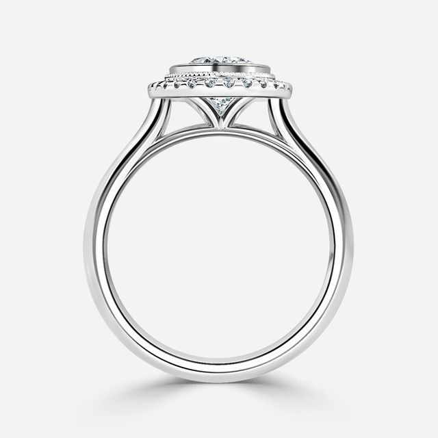 Suri Platinum Halo Engagement Ring