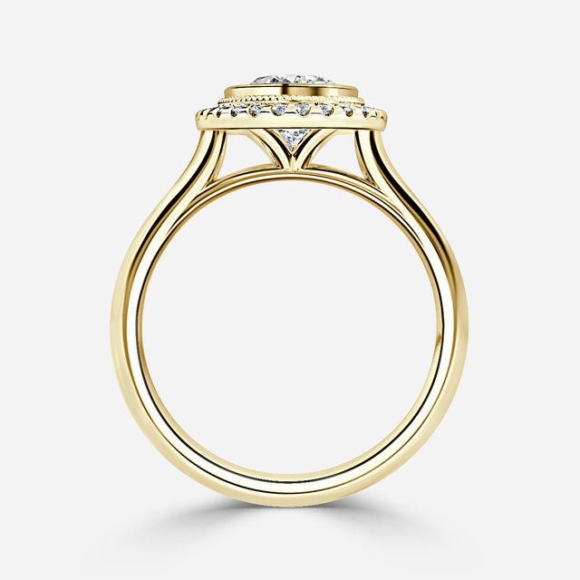 Suri Yellow Gold Halo Engagement Ring