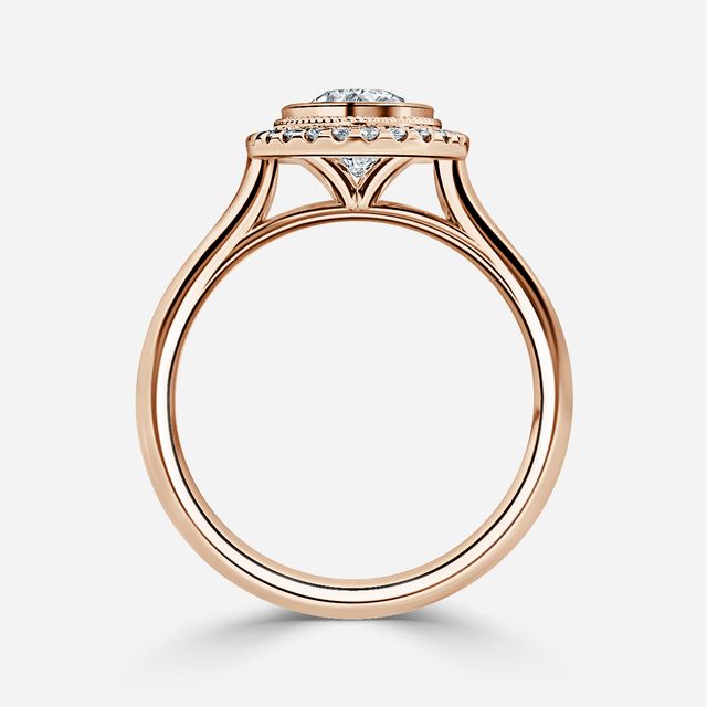Suri Rose Gold Halo Engagement Ring