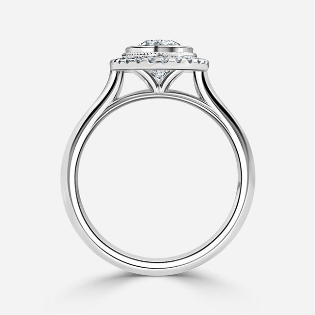 Suri Platinum Halo Engagement Ring