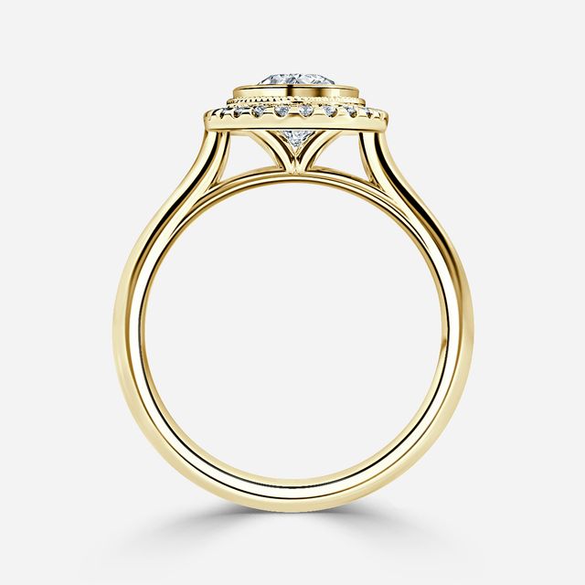 Suri Yellow Gold Halo Engagement Ring