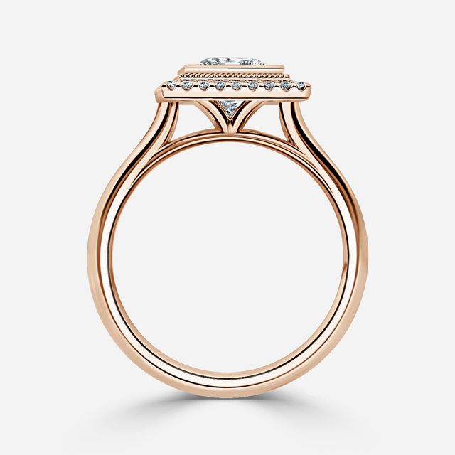 Suri Rose Gold Halo Engagement Ring