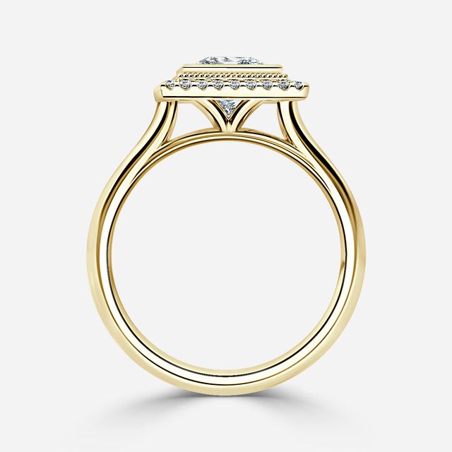 Suri Yellow Gold Halo Engagement Ring
