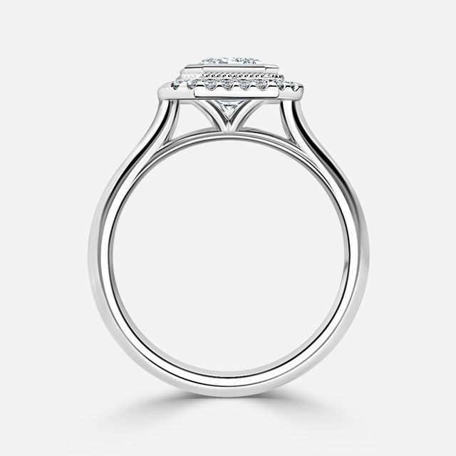 Suri Platinum Halo Engagement Ring