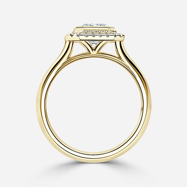 Suri Yellow Gold Halo Engagement Ring