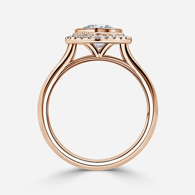 Suri Rose Gold Halo Engagement Ring