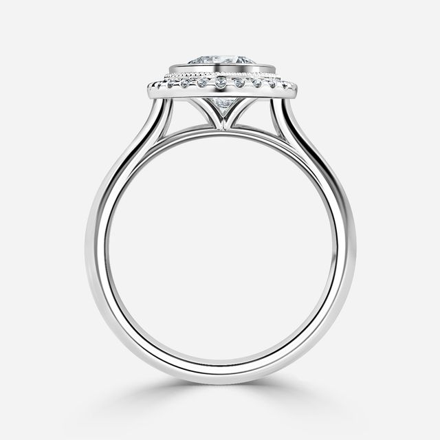Suri White Gold Halo Engagement Ring