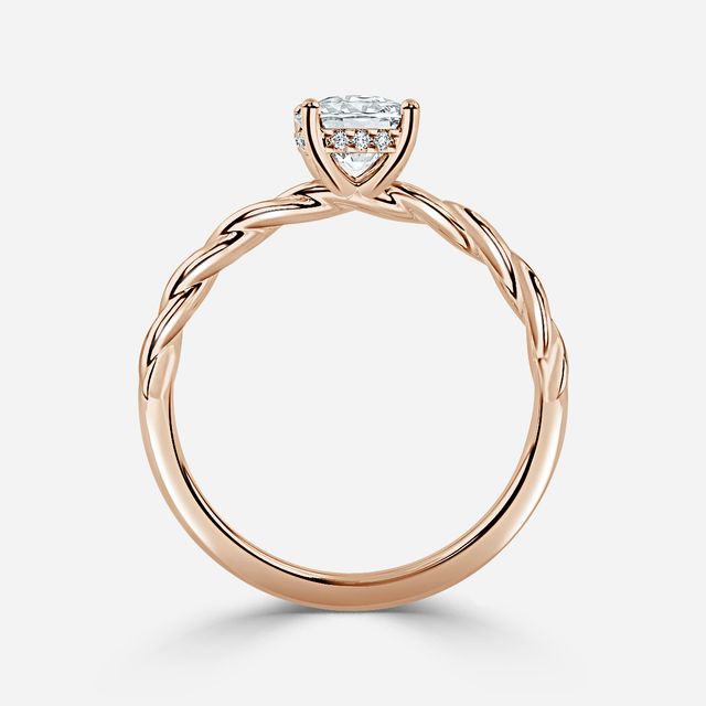Midas Hidden Halo Rose Gold Engagement Ring