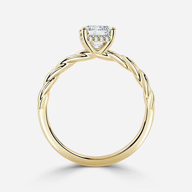 Midas Twisted Band Solitaire Yellow Gold Engagement Ring