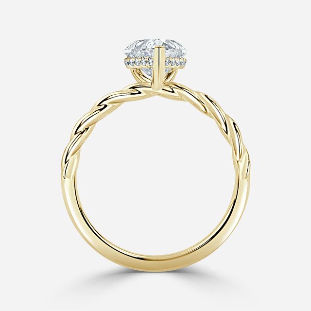 Midas Twisted Band Solitaire Yellow Gold Engagement Ring