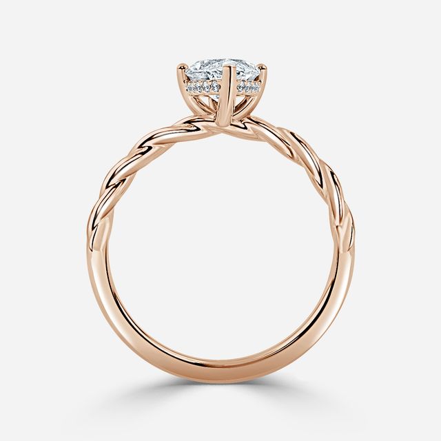 Midas Hidden Halo Rose Gold Engagement Ring
