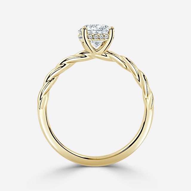 Midas Twisted Band Solitaire Yellow Gold Engagement Ring