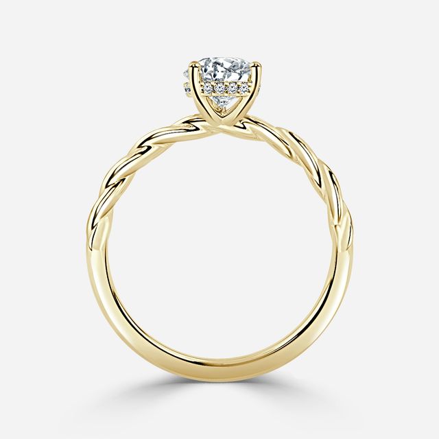 Midas Twisted Band Solitaire Yellow Gold Engagement Ring