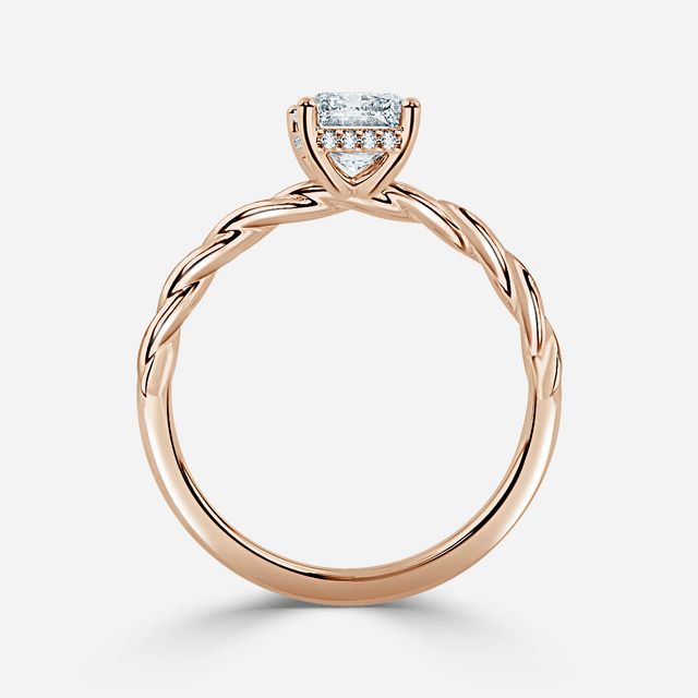 Midas Hidden Halo Rose Gold Engagement Ring