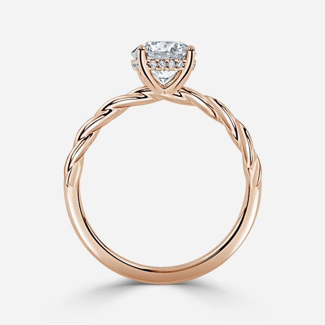 Midas Hidden Halo Rose Gold Engagement Ring