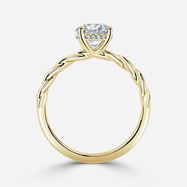 Midas Twisted Band Solitaire Yellow Gold Engagement Ring