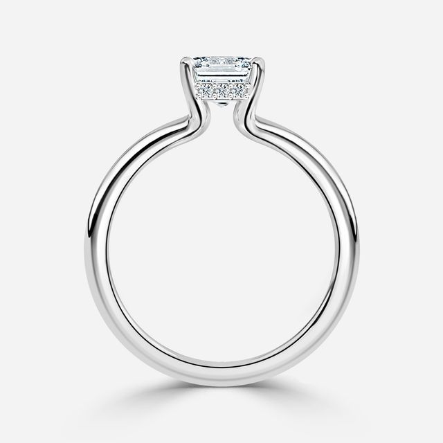 Sasha Platinum Hidden Halo Engagement Ring