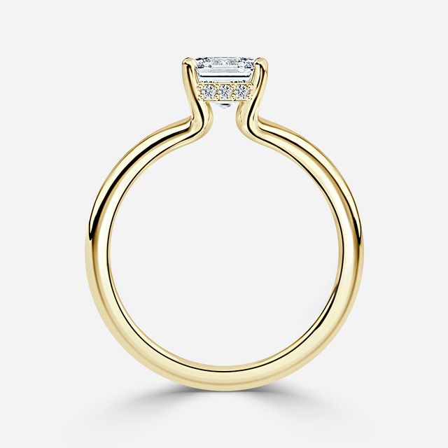 Sasha Yellow Gold Hidden Halo Engagement Ring