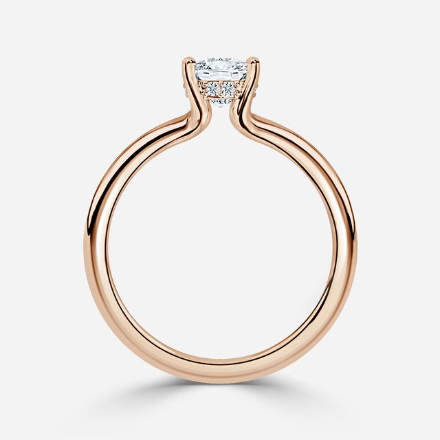 Sasha Rose Gold Hidden Halo Engagement Ring