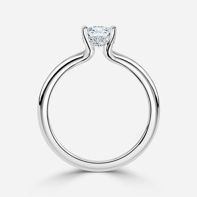 Sasha Platinum Hidden Halo Engagement Ring