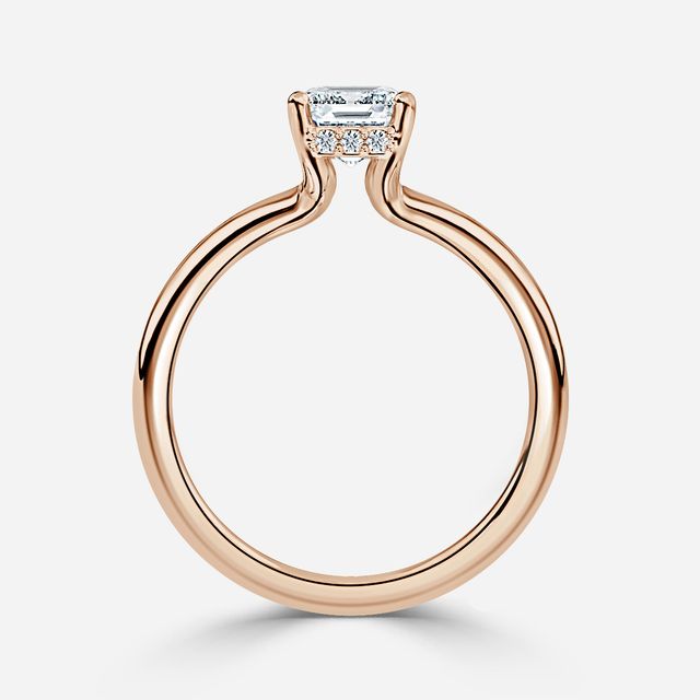 Sasha Rose Gold Hidden Halo Engagement Ring