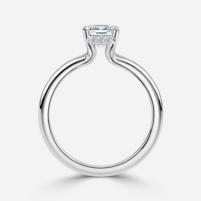 Sasha Platinum Hidden Halo Engagement Ring