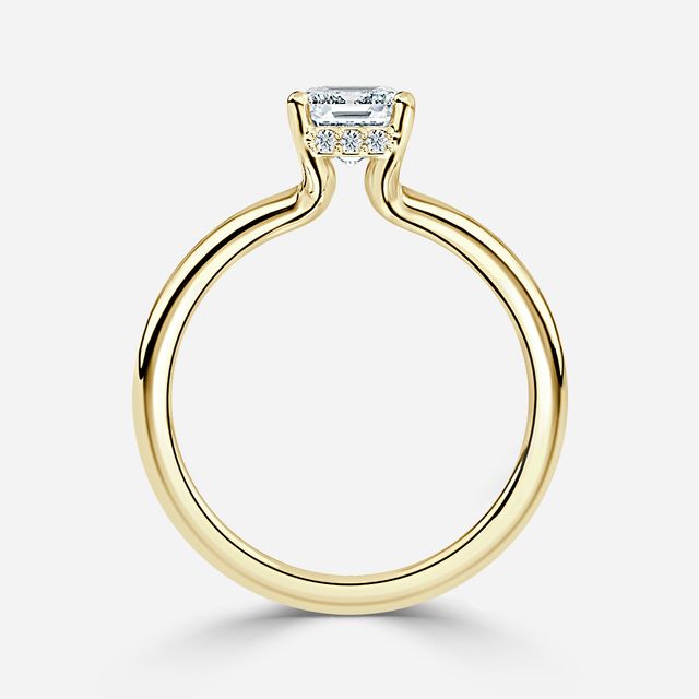 Sasha Yellow Gold Hidden Halo Engagement Ring