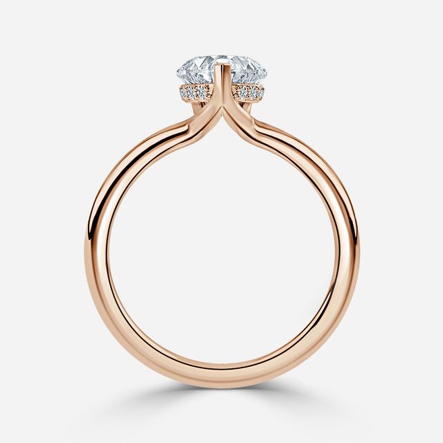Sasha Rose Gold Hidden Halo Engagement Ring