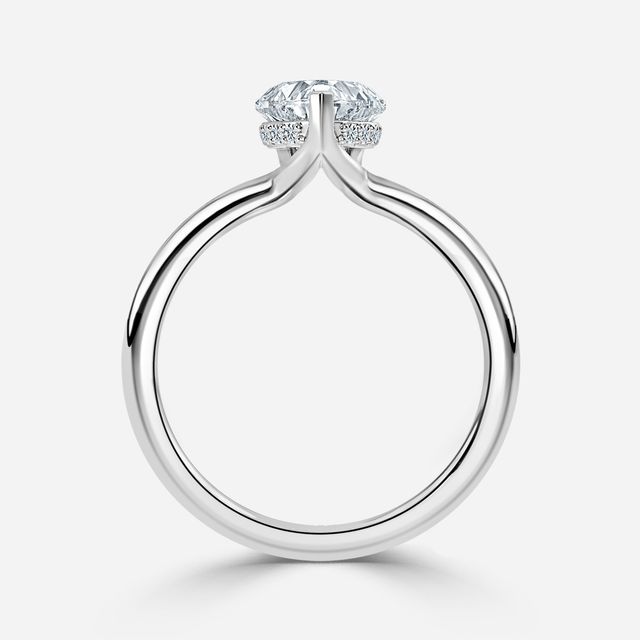 Sasha White Gold Hidden Halo Engagement Ring