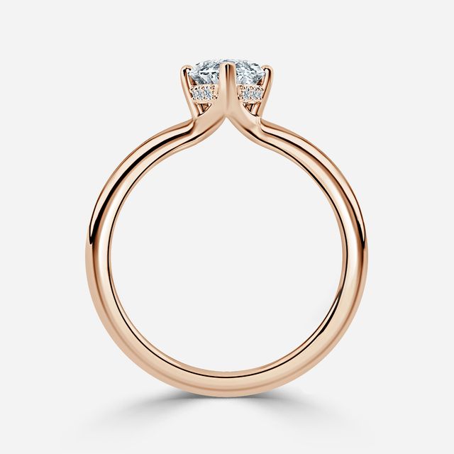Sasha Rose Gold Hidden Halo Engagement Ring