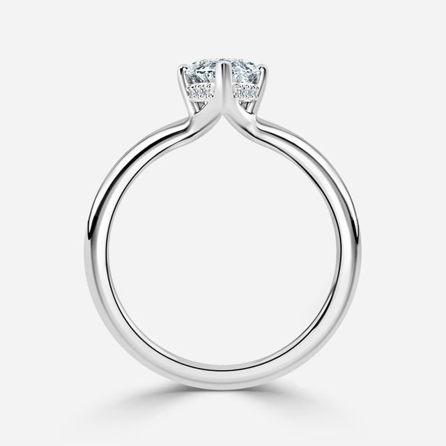 Sasha Platinum Hidden Halo Engagement Ring