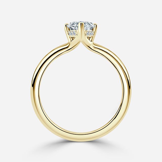 Sasha Yellow Gold Hidden Halo Engagement Ring