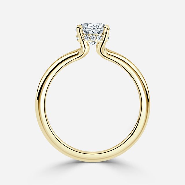 Sasha Yellow Gold Hidden Halo Engagement Ring
