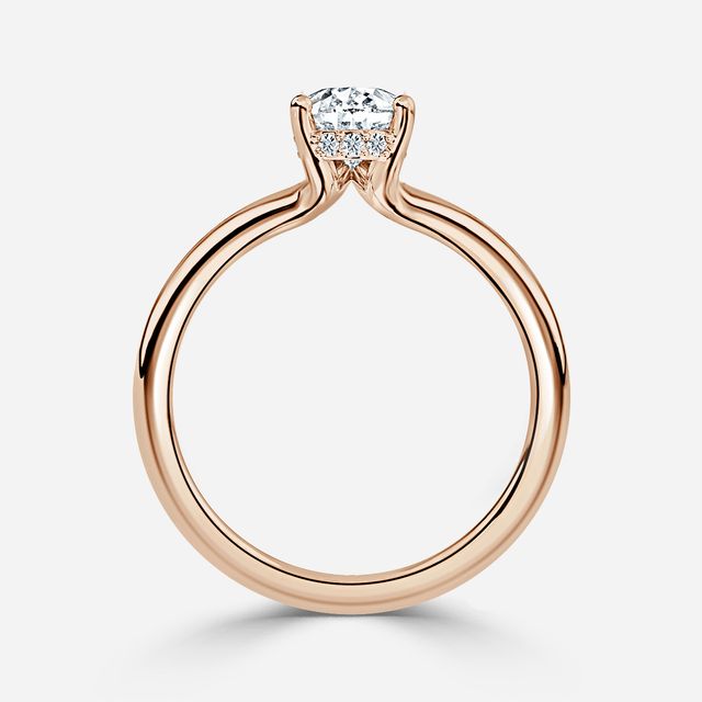 Sasha Rose Gold Hidden Halo Engagement Ring