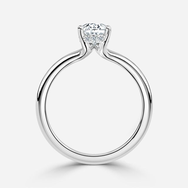 Sasha Platinum Hidden Halo Engagement Ring
