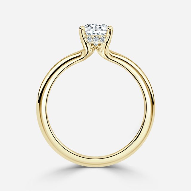 Sasha Yellow Gold Hidden Halo Engagement Ring