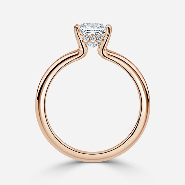 Sasha Rose Gold Hidden Halo Engagement Ring