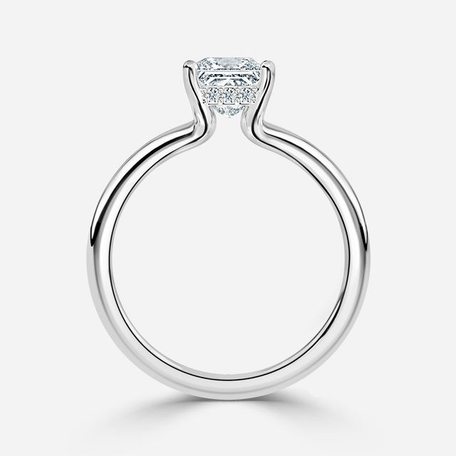 Sasha White Gold Hidden Halo Engagement Ring
